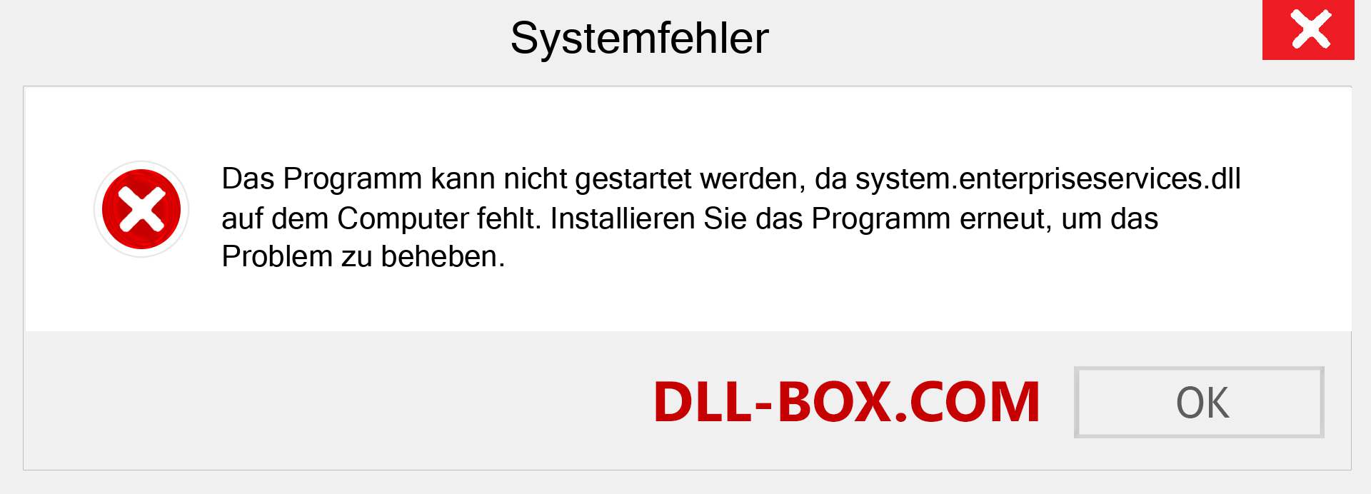 system.enterpriseservices.dll-Datei fehlt?. Download für Windows 7, 8, 10 - Fix system.enterpriseservices dll Missing Error unter Windows, Fotos, Bildern